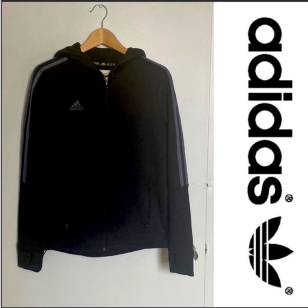 ADIDAS Jacket with Hoodie - Black